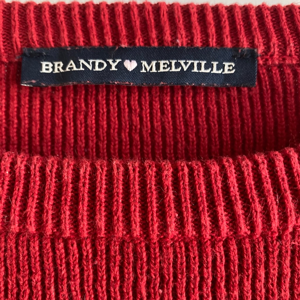 Brandy Melville Red Ribbed Top - Picture 3 of 6